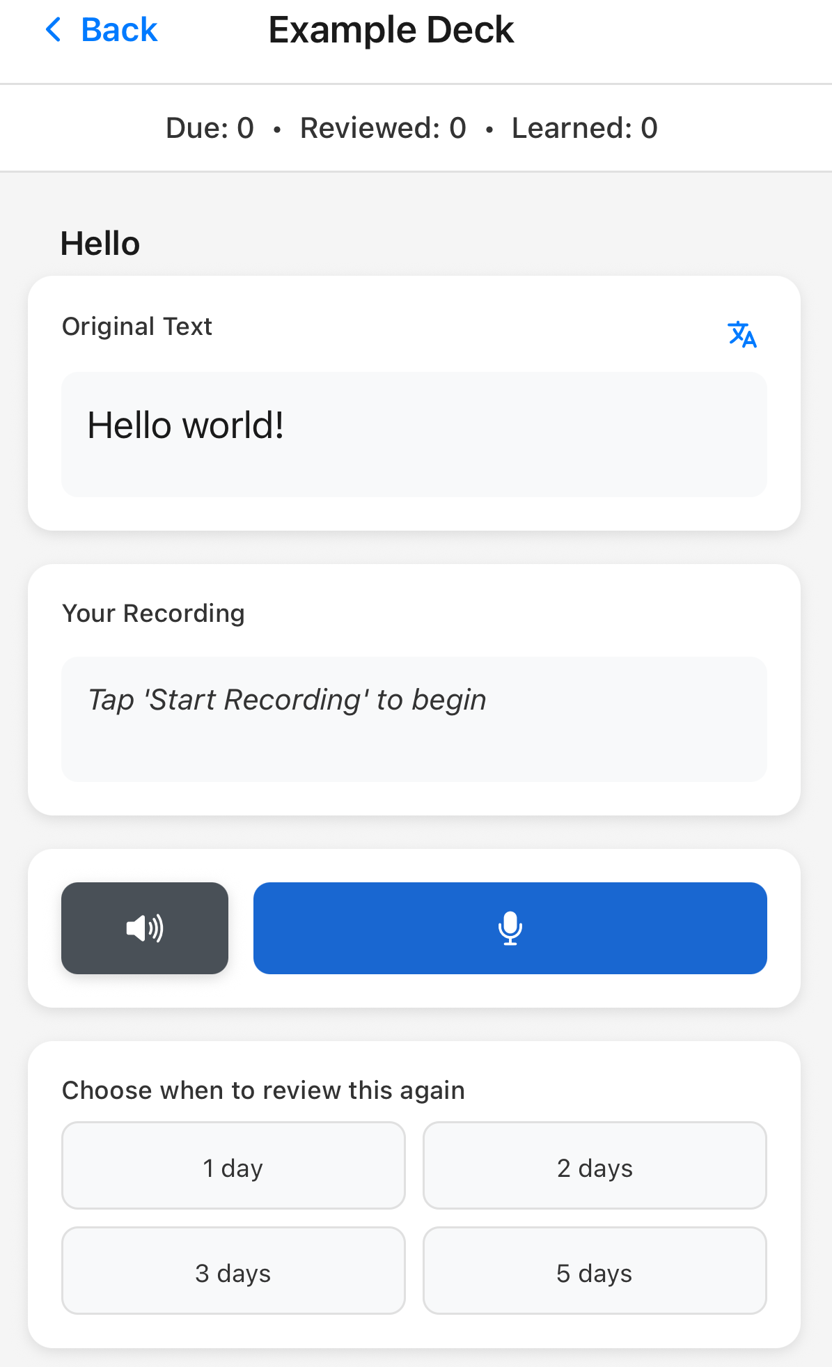 Parrotly app screenshot